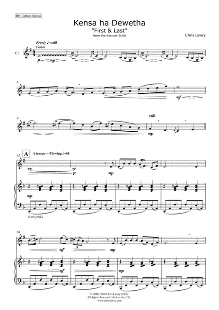 Kensa ha Dewetha Clarinet Solo scores gallery preview page 3