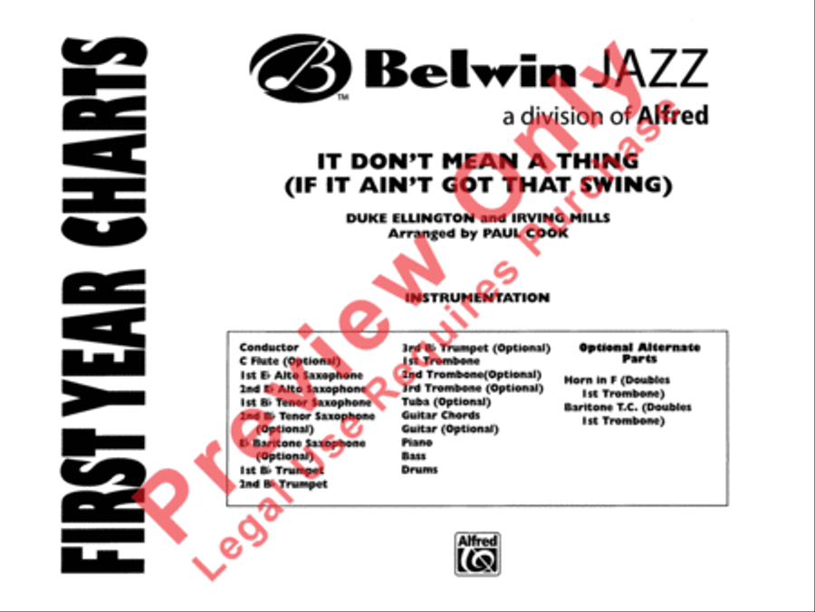 It Don't Mean a Thing (If It Ain't Got That Swing) Jazz Ensemble scores gallery preview page 2