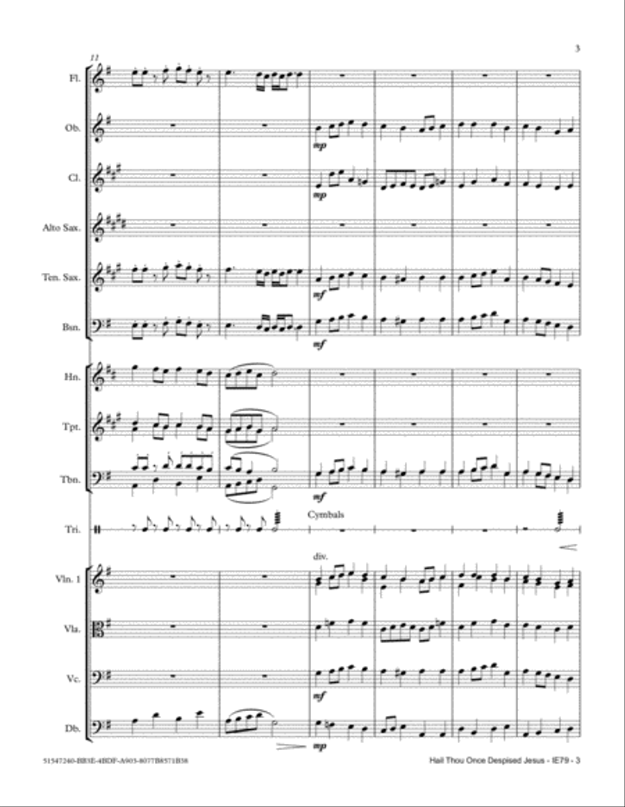Hail Thou Once Despised Jesus Hail Thou Once Despised Jesus Full Orchestra scores gallery preview page 3
