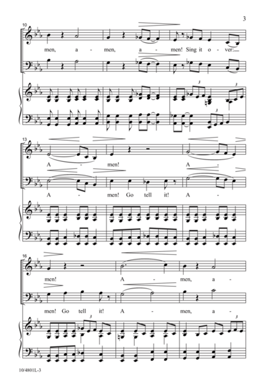 Amen! Tell It on the Mountain! 3-Part scores gallery preview page 3