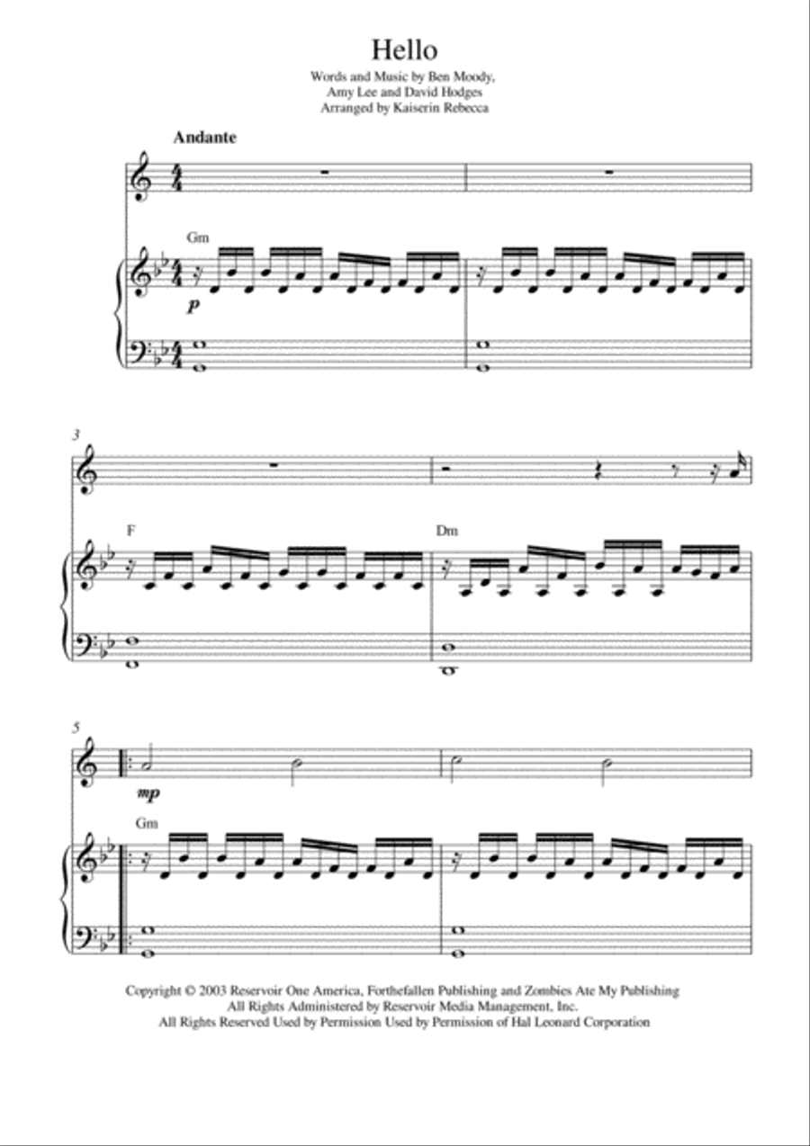 Hello Trumpet Solo scores gallery preview page 1