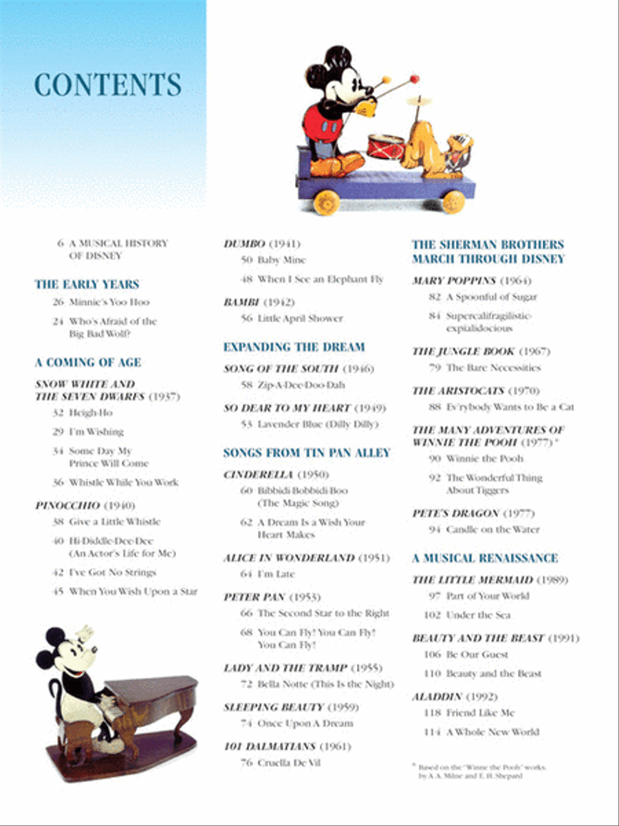 The Illustrated Treasury of Disney Songs – 7th Edition Piano, Vocal, Guitar scores gallery preview page 2