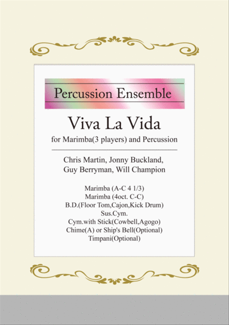 Viva La Vida Percussion Ensemble scores gallery preview page 1