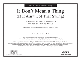 It Don't Mean a Thing If It Ain't Got That Swing: Score