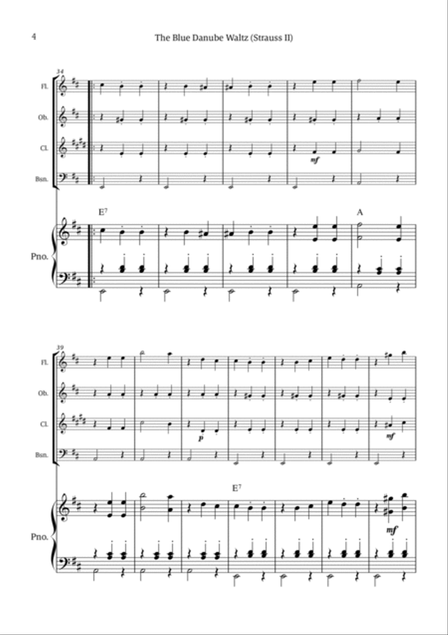 The Blue Danube Waltz Chamber Music scores gallery preview page 4
