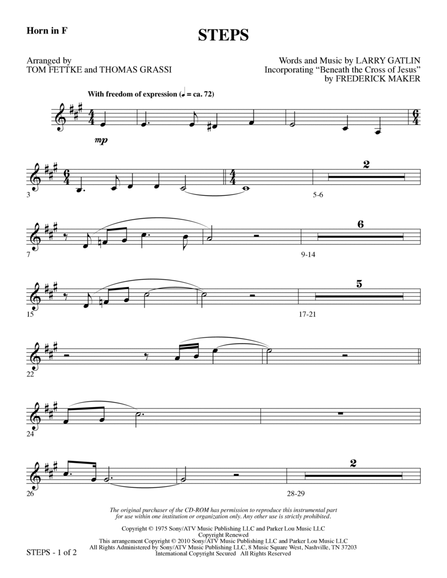Steps - Horn in F Choir scores gallery preview page 1