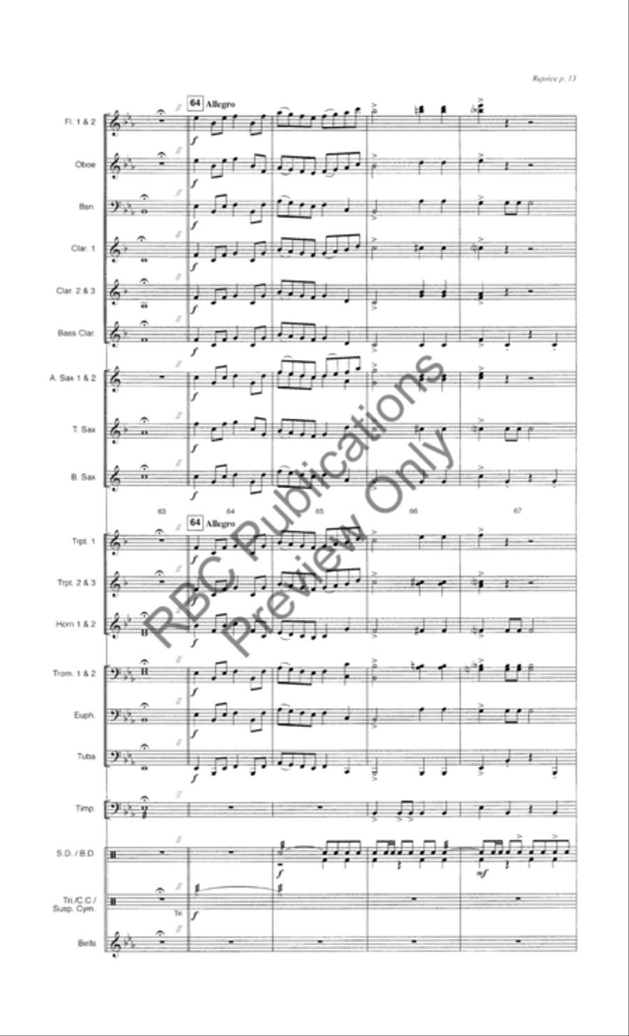 Rejoice Concert Band scores gallery preview page 16
