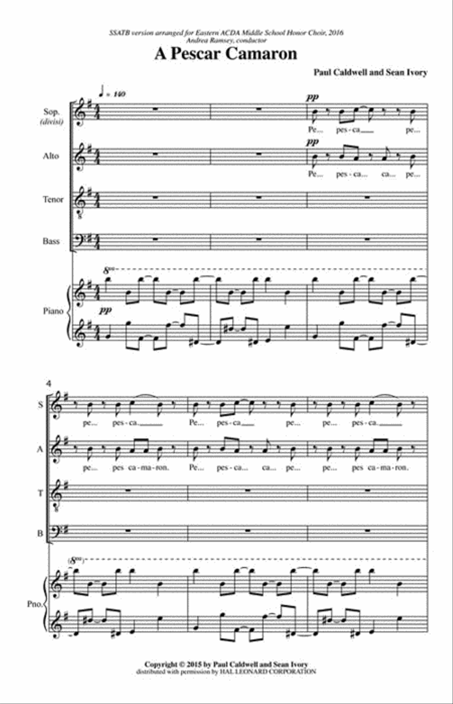 A Pescar Camaron A Pescar Camaron SSATB scores gallery preview page 3