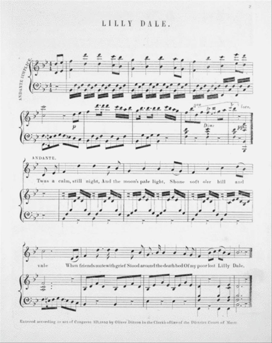 Lilly Dale. A Ballad 4-Part scores gallery preview page 2