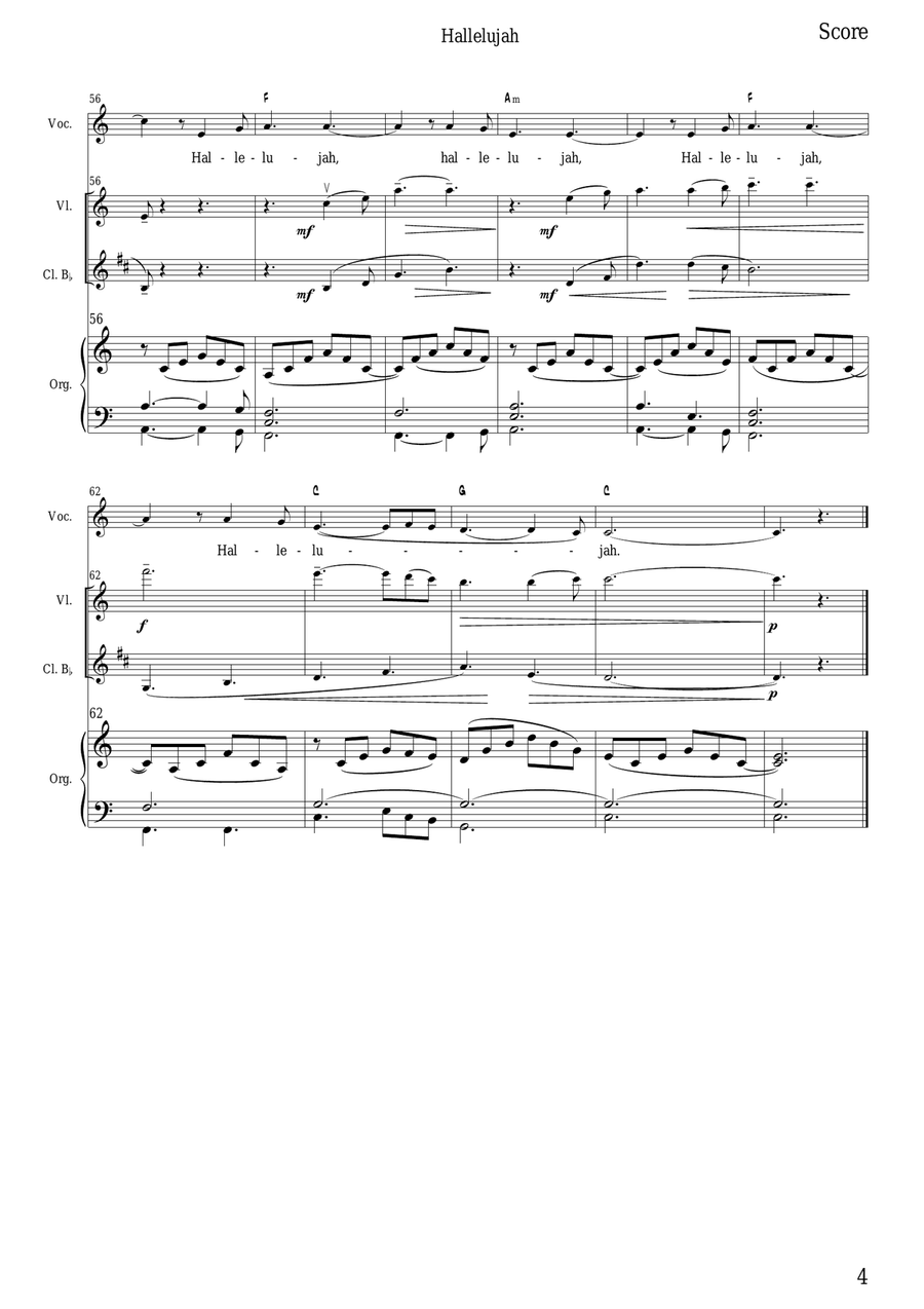 Hallelujah Piano, Vocal scores gallery preview page 4