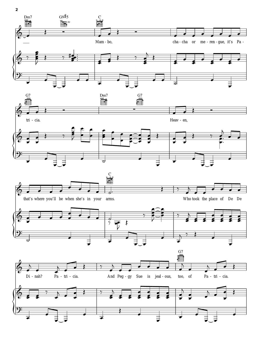 Patricia, It's Patricia (Patricia) Piano, Vocal, Guitar scores gallery preview page 2