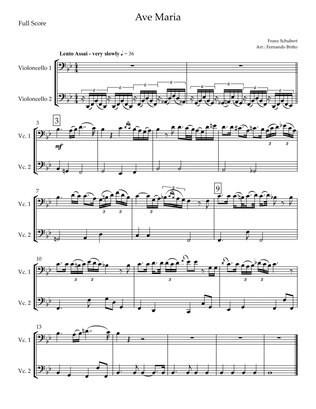 Ave Maria (Franz Schubert) for Cello Duo