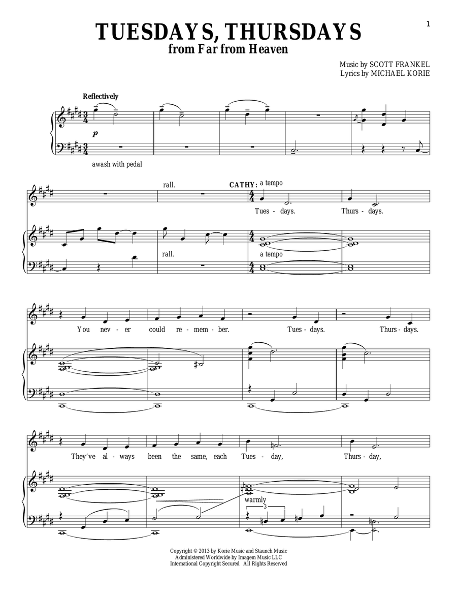 Tuesdays, Thursdays Voice scores gallery preview page 1