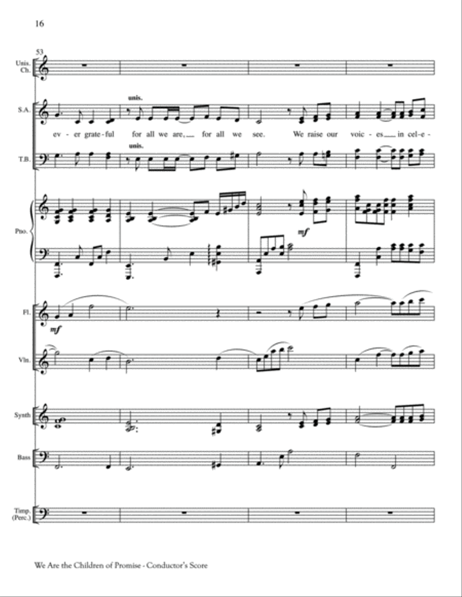We Are the Children of Promise Unison Choir scores gallery preview page 16