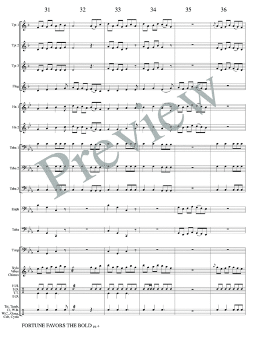 Fortune Favors the Bold - A Gladiator Story Small Ensemble scores gallery preview page 8