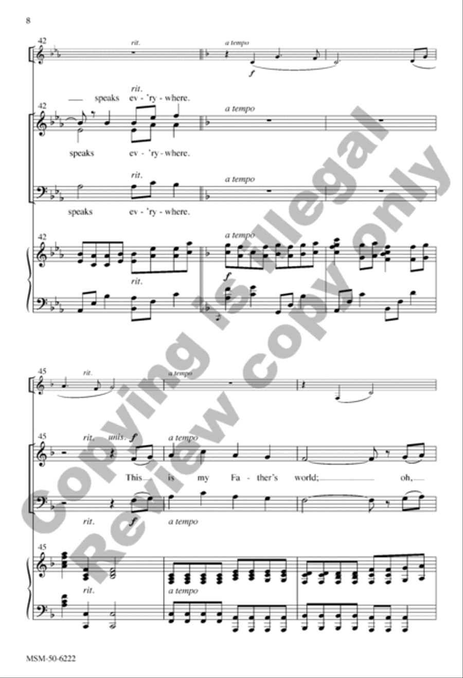 This Is My Father's World (Choral Score) 3-Part scores gallery preview page 8