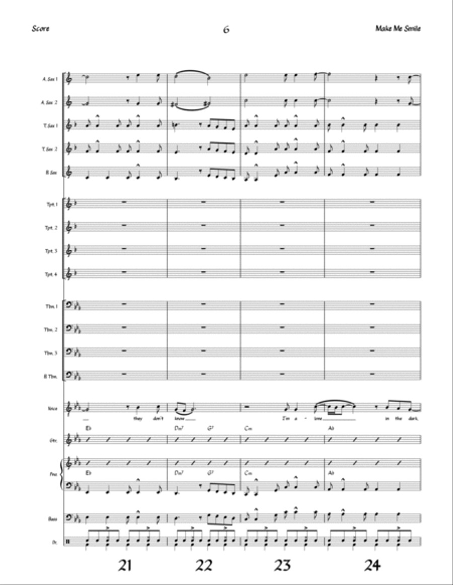 Make Me Smile Jazz Ensemble scores gallery preview page 6