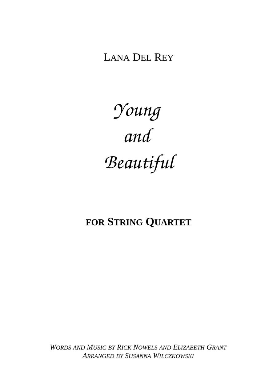 Young And Beautiful String Quartet scores gallery preview page 1