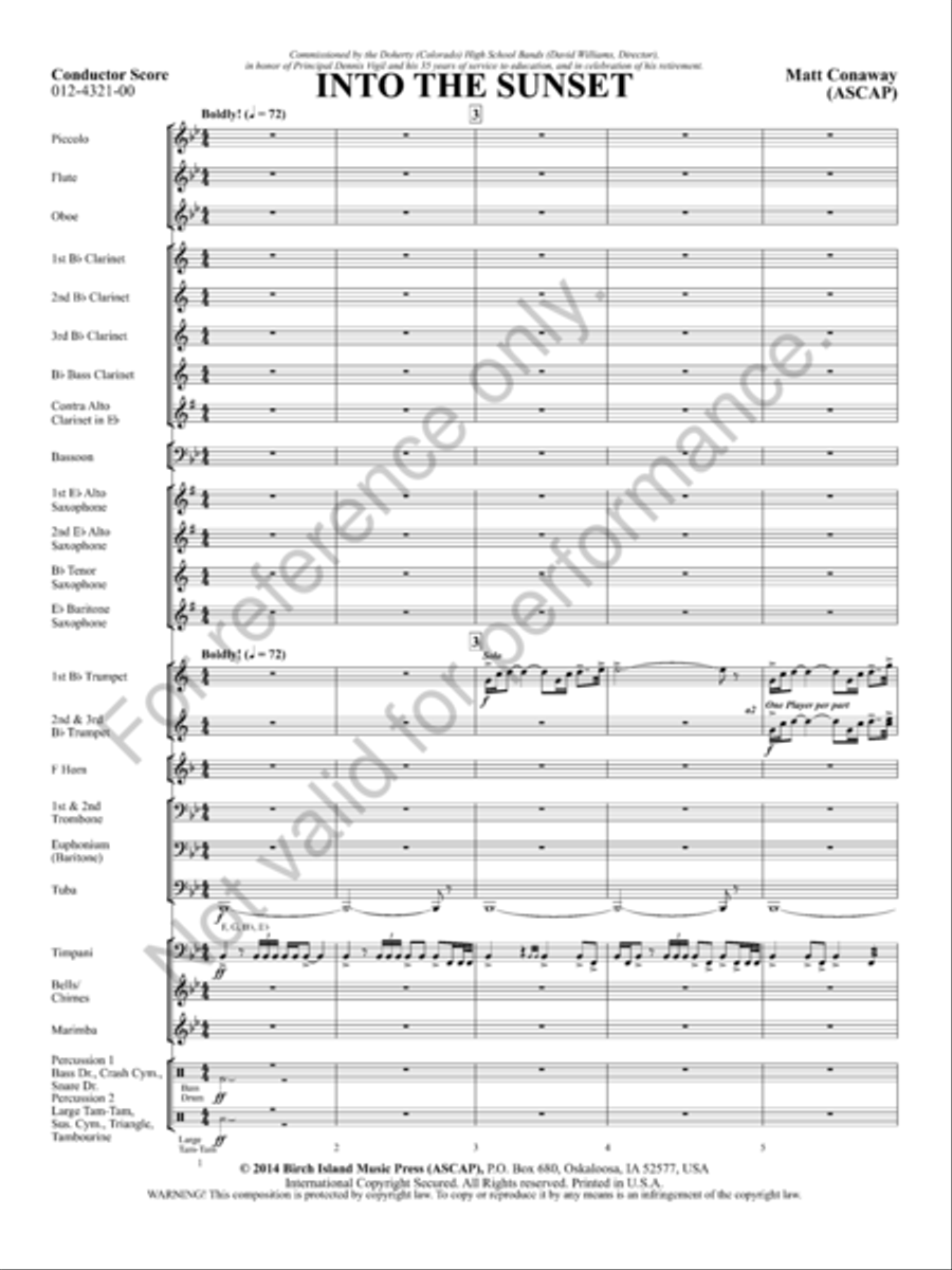 Into The Sunset Concert Band scores gallery preview page 4