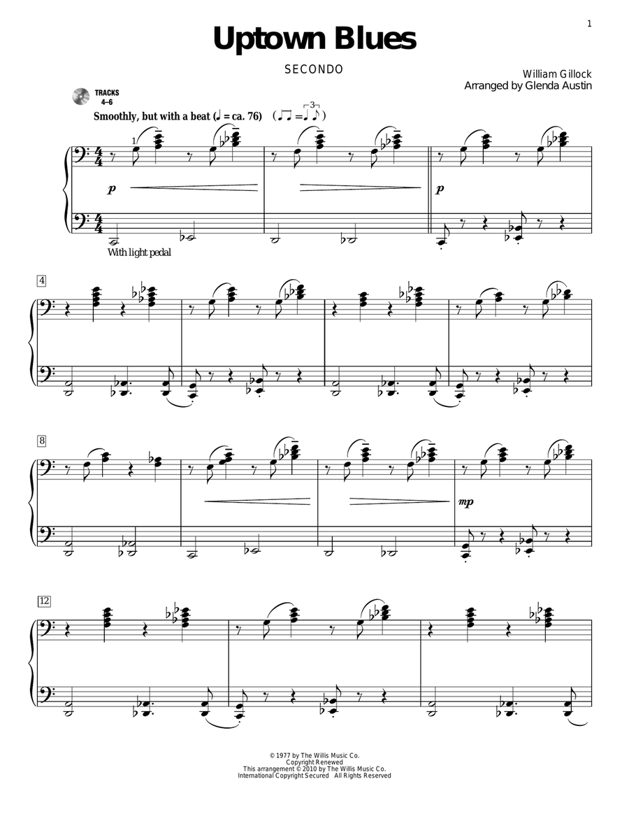 Uptown Blues Uptown Blues Piano Duet scores gallery preview page 1