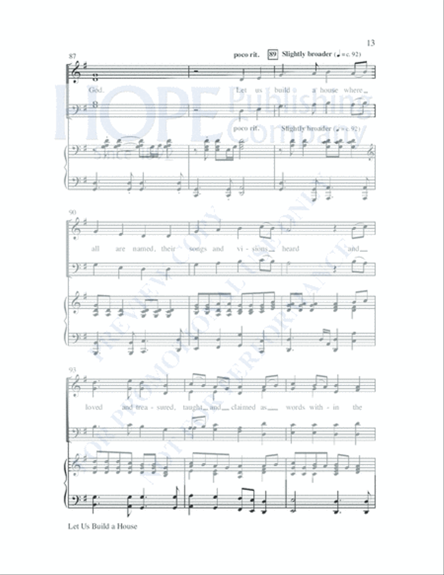 Let Us Build A House (All Are Welcome) 4-Part scores gallery preview page 14