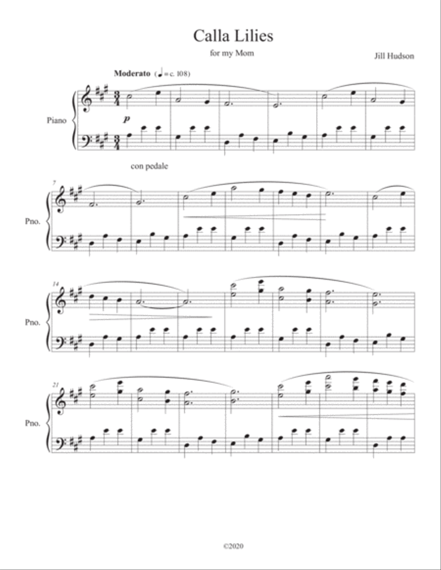 Calla Lilies Piano Method scores gallery preview page 2