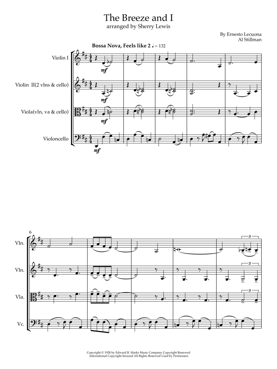 The Breeze And I String Trio scores gallery preview page 1