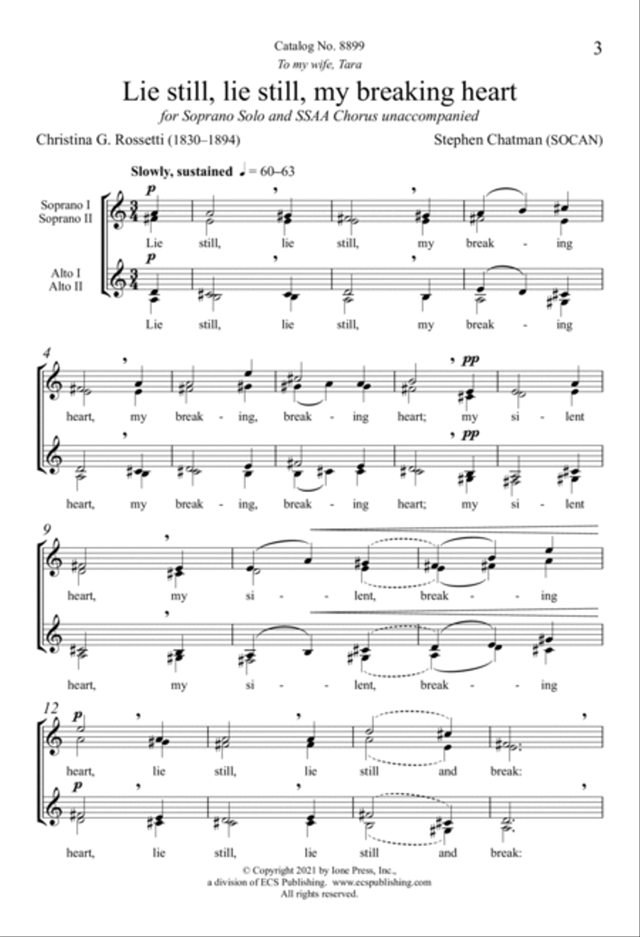 Lie still, lie still, my breaking heart SSAA scores gallery preview page 2