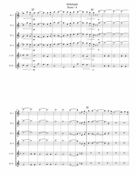 Hallelujah by Leonard Cohen Flute Choir - Digital Sheet Music
