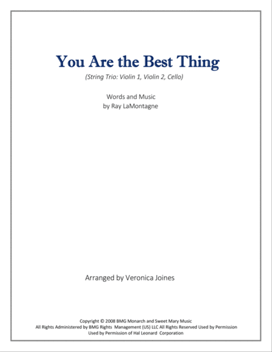 You Are The Best Thing String Trio scores gallery preview page 1