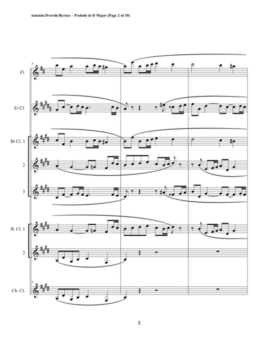 Dvorák, Prelude in D Major (Clarinet Octet + 2 Flutes) image number null
