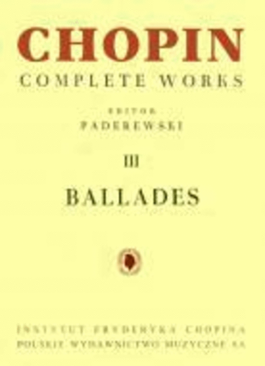 Chopin CW III: Ballades Piano Solo scores gallery preview page 1