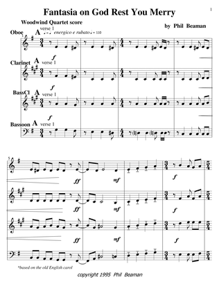 Fantasia on God Rest You Merry - Woodwind Quartet