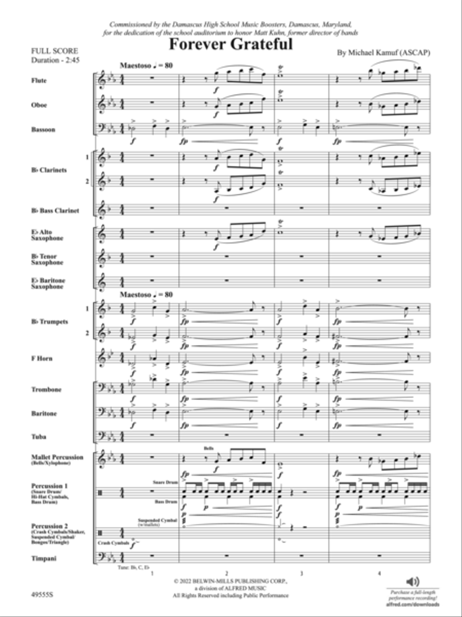 Forever Grateful: Score Concert Band scores gallery preview page 3