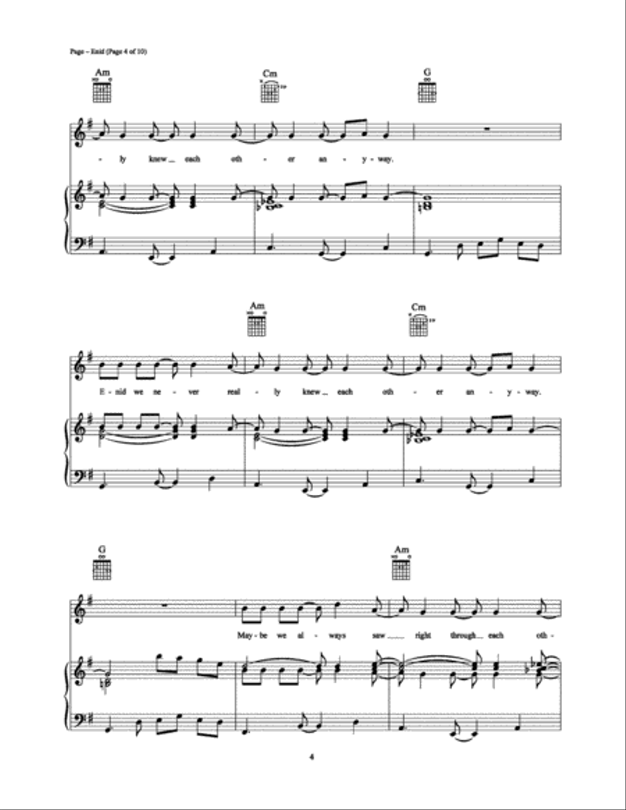 Enid Piano, Vocal, Guitar scores gallery preview page 4