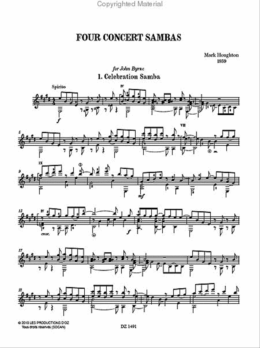 Four Concert Sambas Four Concert Sambas Classical Guitar scores gallery preview page 2