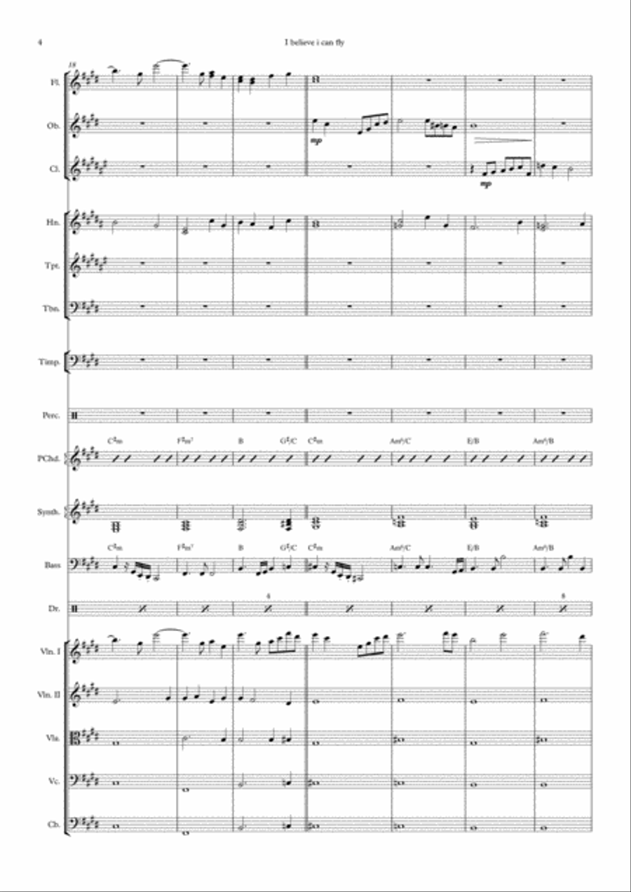 I Believe I Can Fly Large Ensemble scores gallery preview page 4