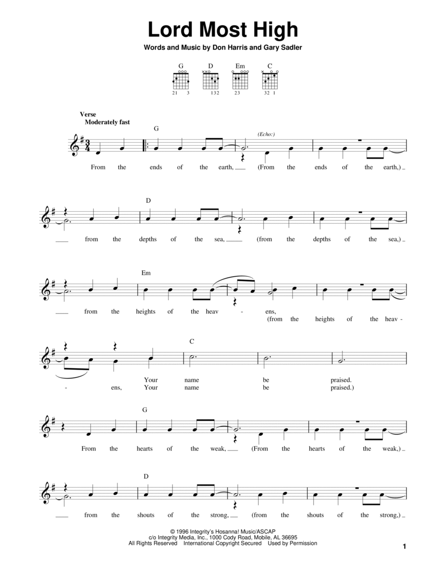 Lord Most High Acoustic Guitar scores gallery preview page 1