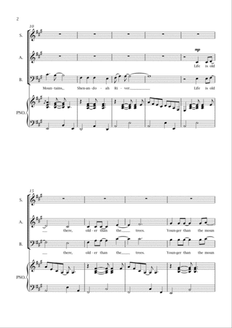 Take Me Home, Country Roads 3-Part scores gallery preview page 2