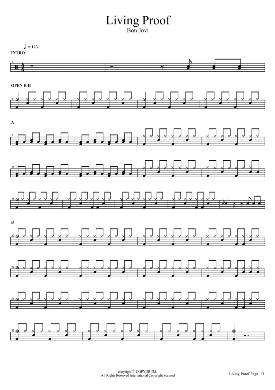 Living Proof Drum Set scores gallery preview page 1