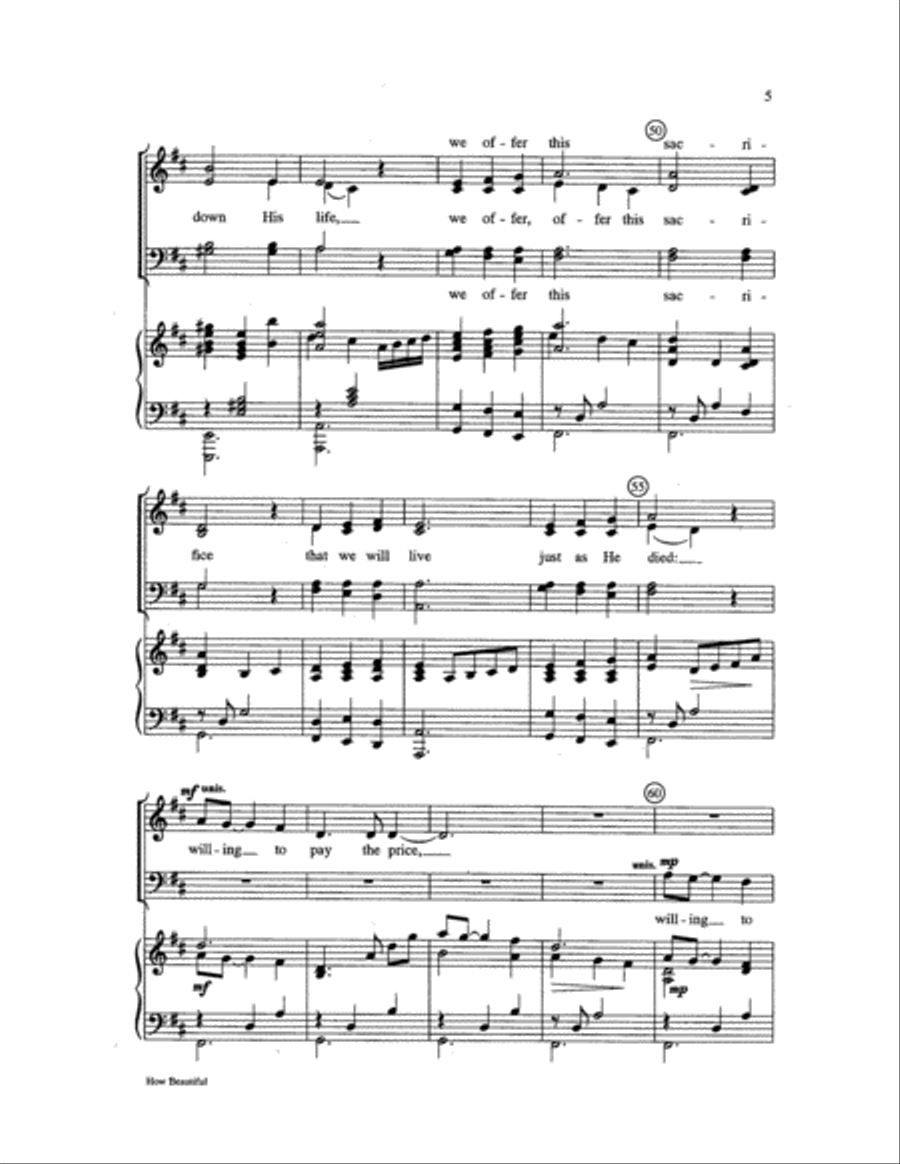 How Beautiful Choir scores gallery preview page 5