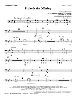 Praise Is The Offering - Trombone 3/Tuba