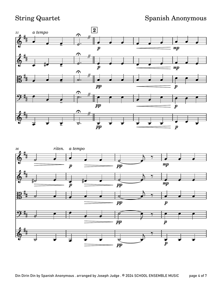 Din Dirin Din String Quartet scores gallery preview page 4