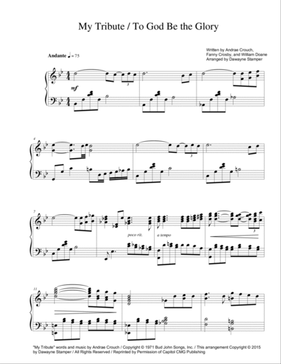 My Tribute Piano Solo scores gallery preview page 2