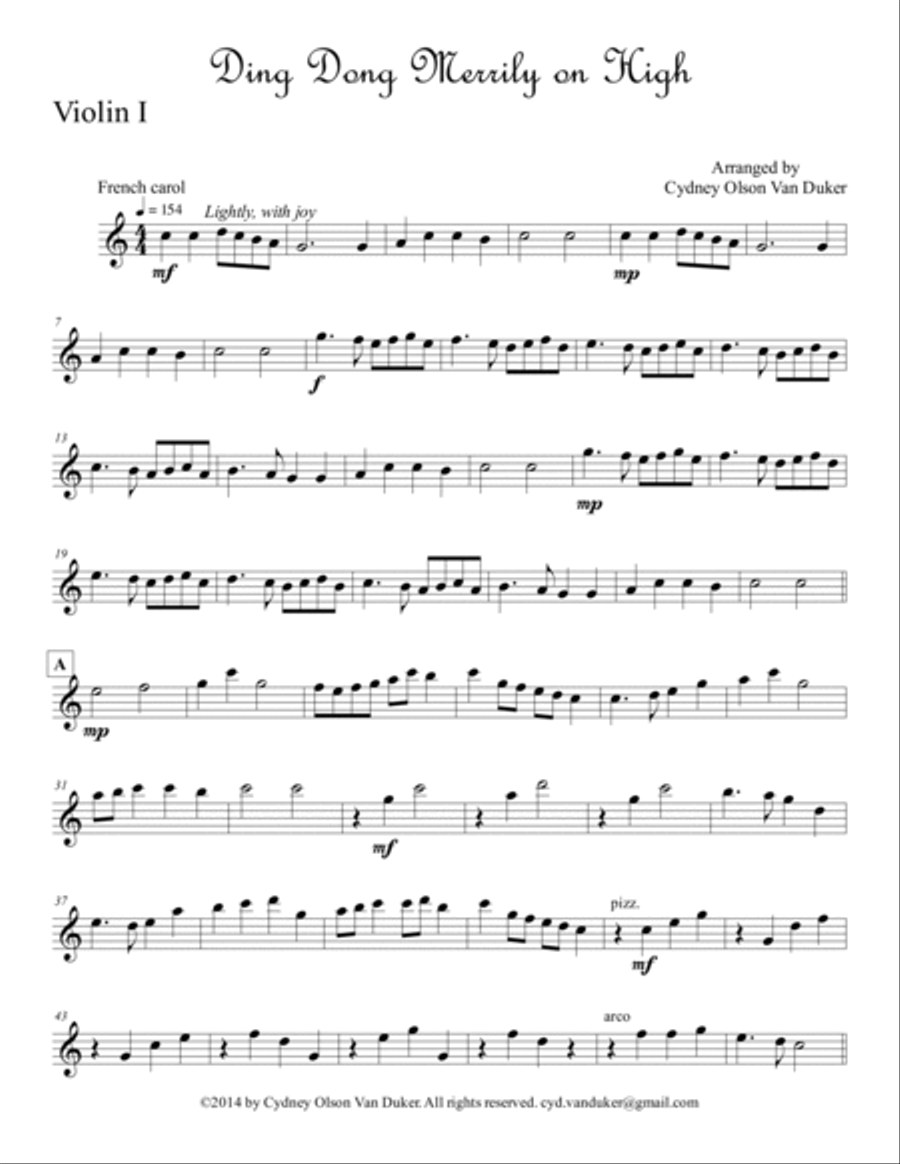 Ding Dong Merrily on High 3 Violins Small Ensemble scores gallery preview page 6