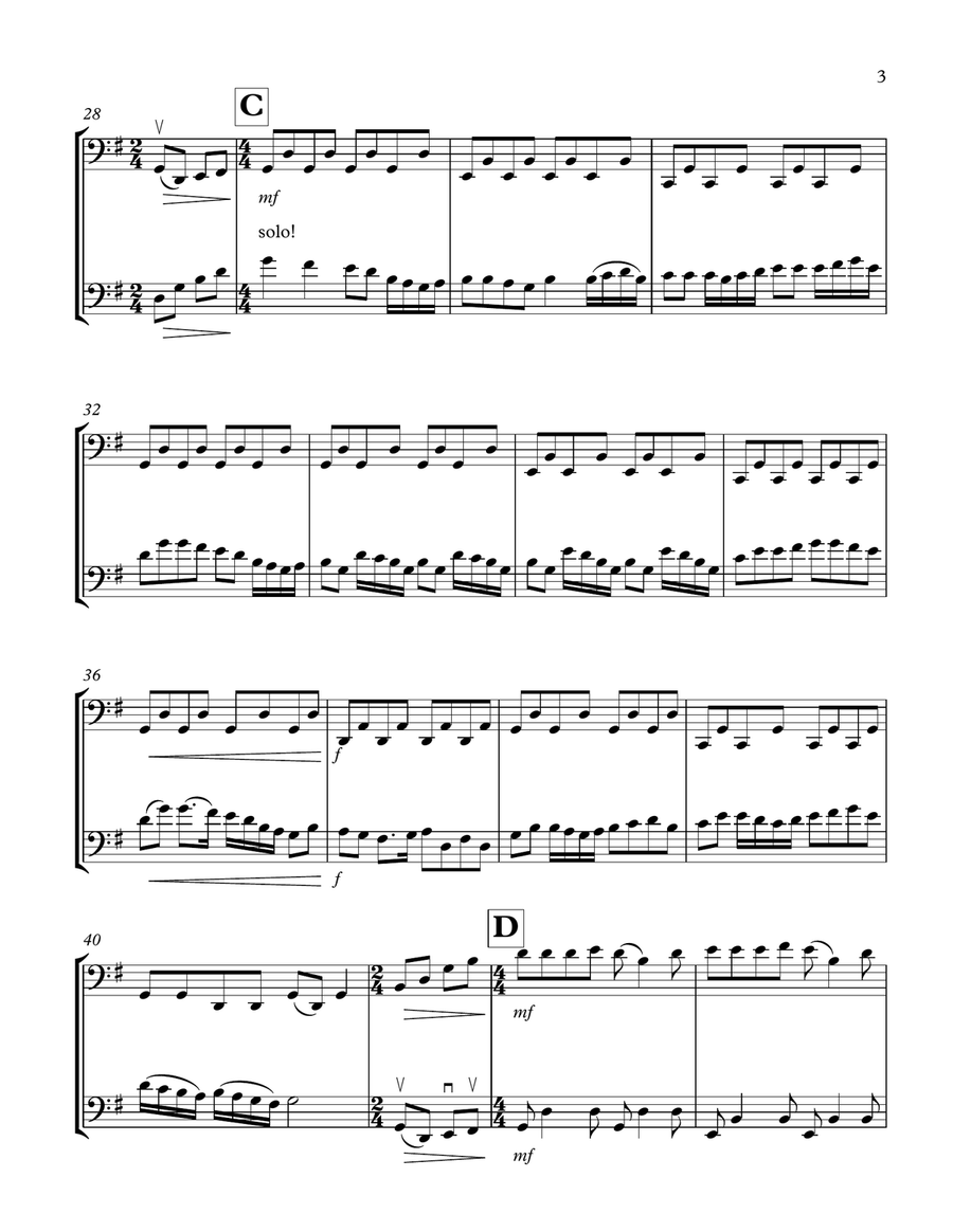 Whiskey In The Jar - Cello Duet - Traditional Irish arr. Cellobat String Duet scores gallery preview page 3