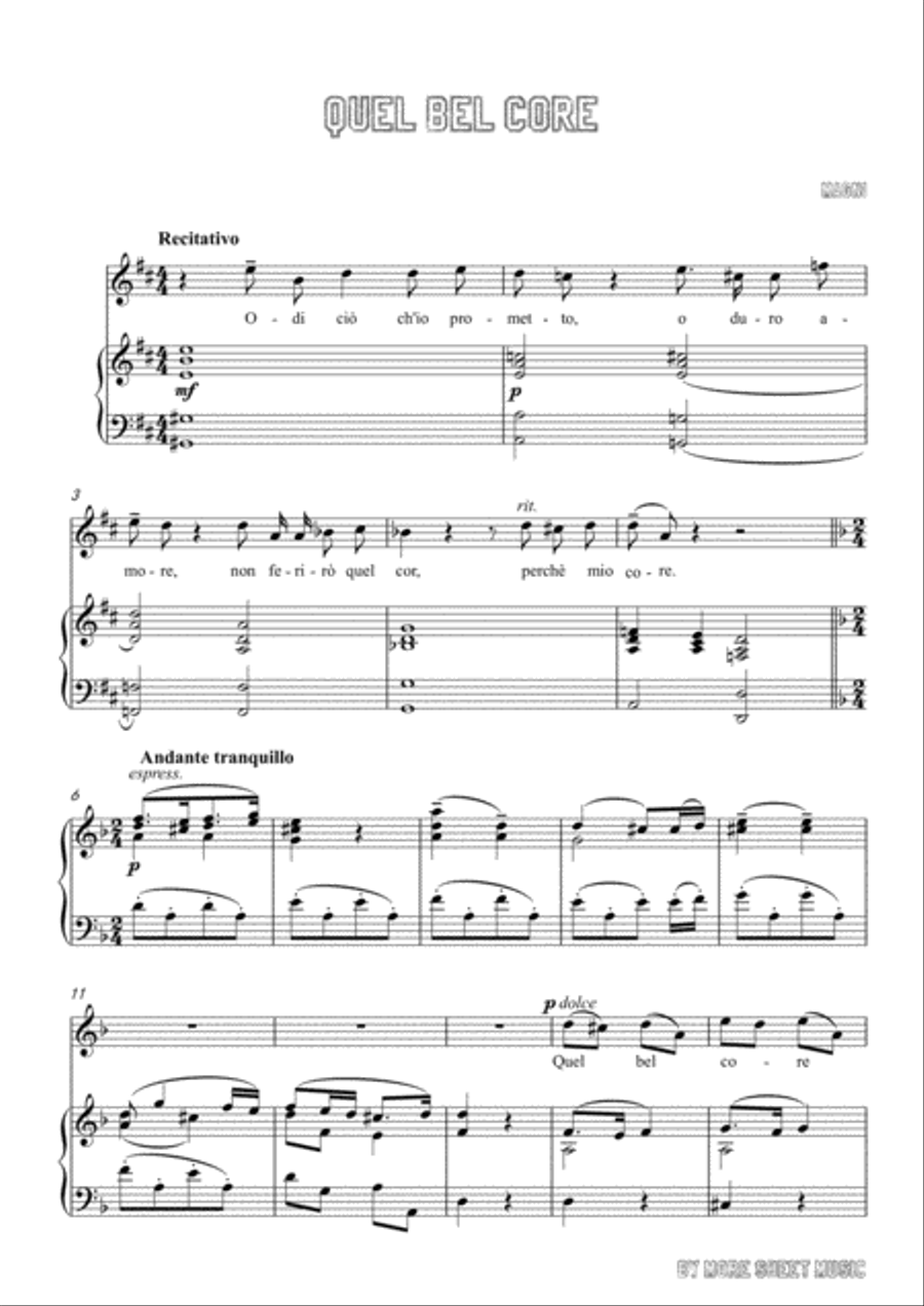 Magni-Quel bel core in D Major,for Voice and Piano Voice Solo scores gallery preview page 3