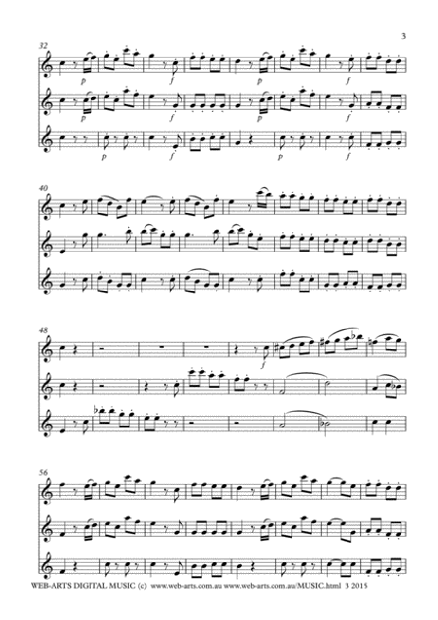 RONDO for 3 flutes from Serenade No.6 k439b - MOZART Flute Trio scores gallery preview page 3