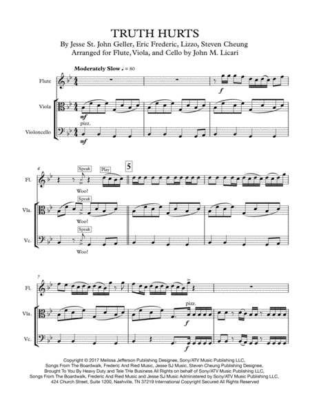 Truth Hurts by Lizzo Flute - Digital Sheet Music