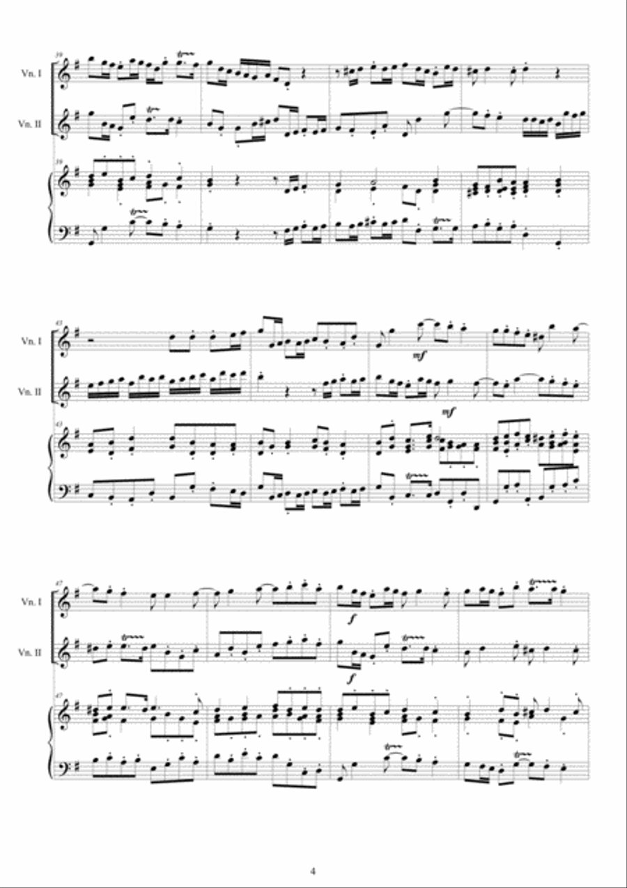 Albinoni - Trio Sonata No.7 in G major Op.1 for Two Violins and Cembalo or Piano Violin scores gallery preview page 4